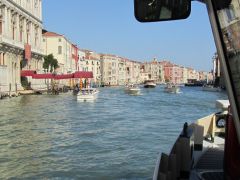 Traveling by Vaporetto down Grand Canal